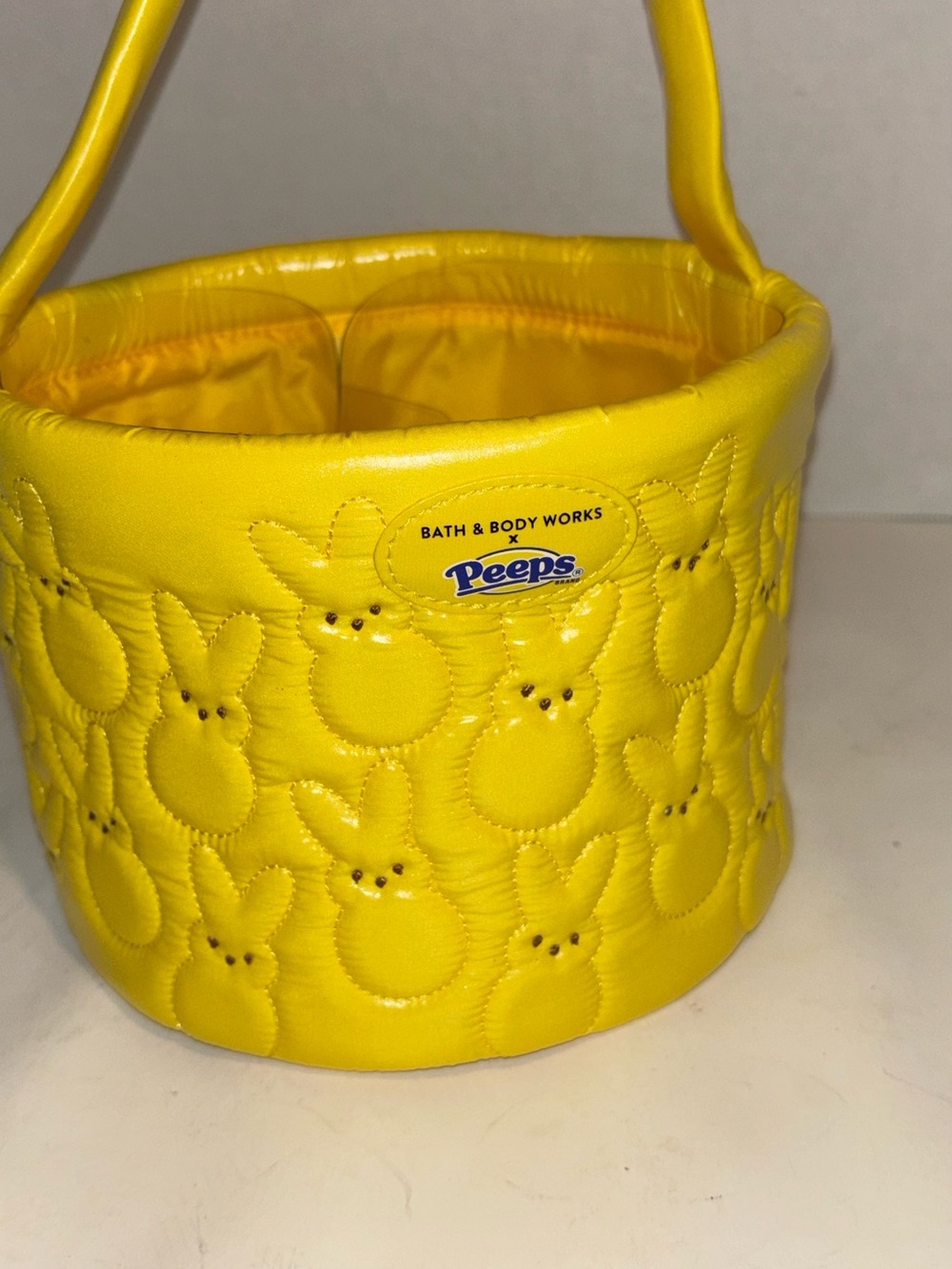 Bath & Body Works x Peeps Yellow Quilted Bunny Basket-Discontinued New